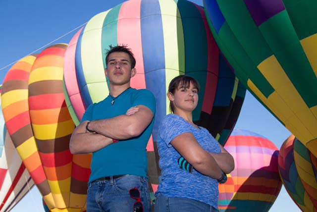 Victoria Vertrees with her brother William, who is also a balloon pilot